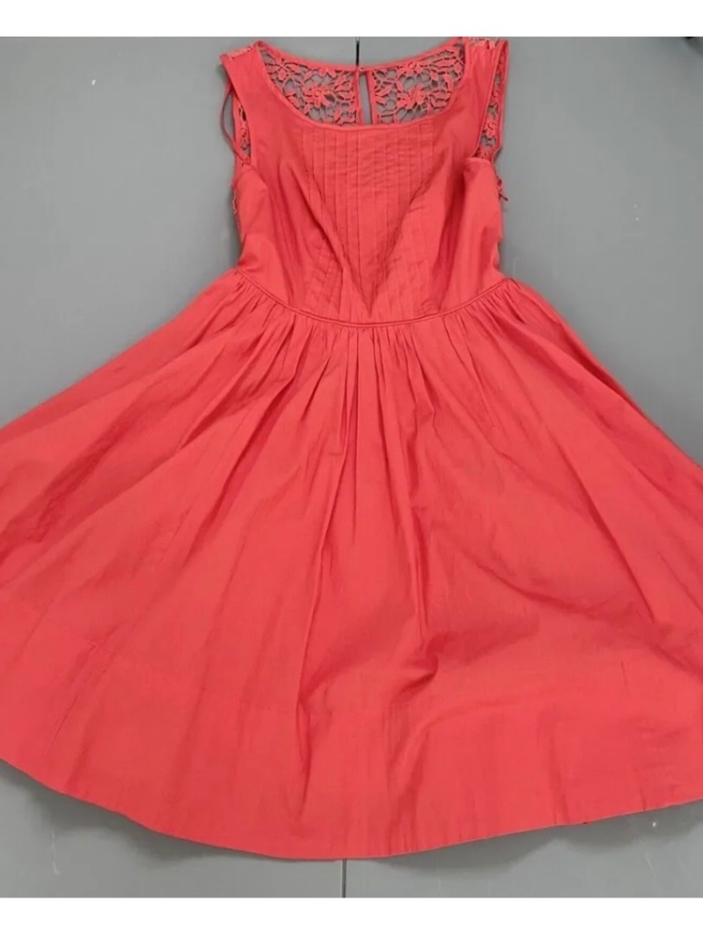 Anthropologie Moulinette Soeurs Mini Dress Women 0 Red Cotton Fit & Flare Lined